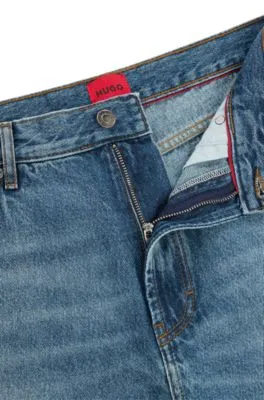 Vaqueros regular fit de tiro medio en denim azul