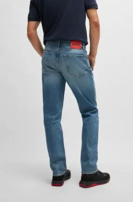 Vaqueros regular fit de tiro medio en denim azul