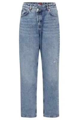 Vaqueros relaxed fit de denim azul cuarzo