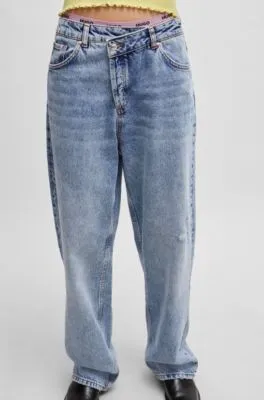 Vaqueros relaxed fit de denim azul cuarzo