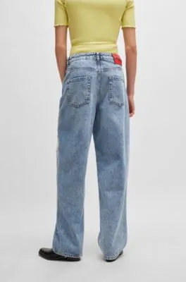 Vaqueros relaxed fit de denim azul cuarzo