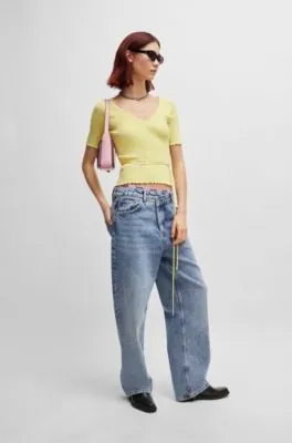 Vaqueros relaxed fit de denim azul cuarzo
