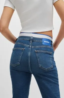 Vaqueros skinny fit de denim elástico azul medio