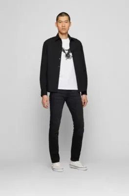 Vaqueros slim fit de tejido denim superelástico negro