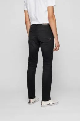 Vaqueros slim fit de tejido denim superelástico negro