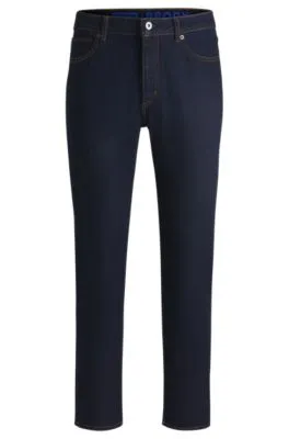 Vaqueros tapered fit de denim elástico azul oscuro
