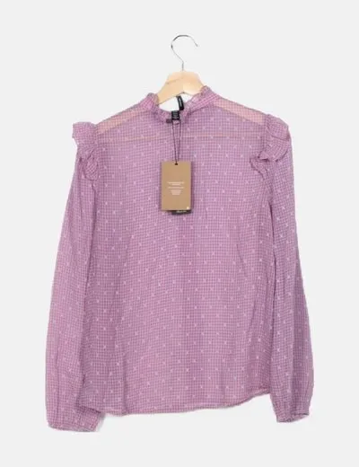 Vero Moda Blusa cuadros fluida