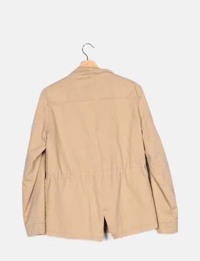 Vero Moda Chaqueta beige cremallera