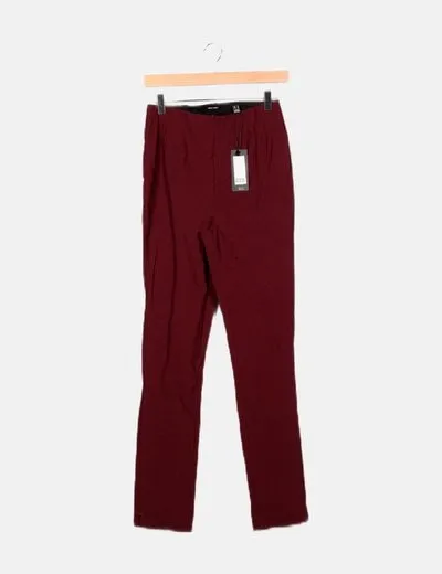 Vero Moda Pantalón pitillo burdeos