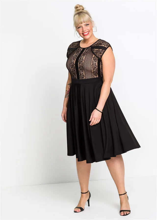 Vestido con encaje Negro