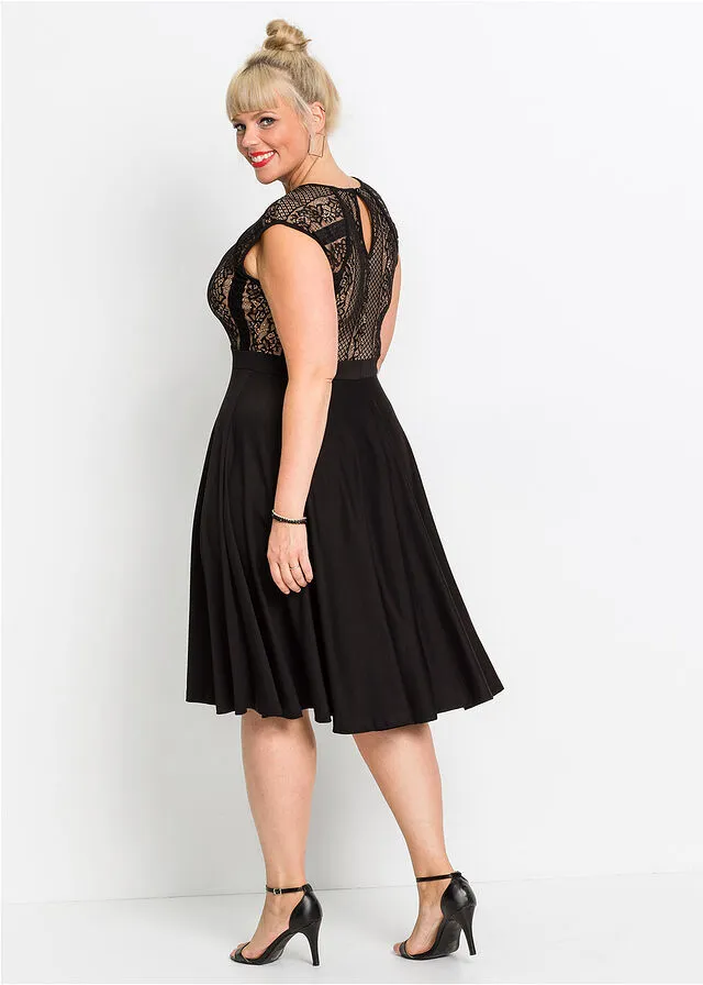 Vestido con encaje Negro