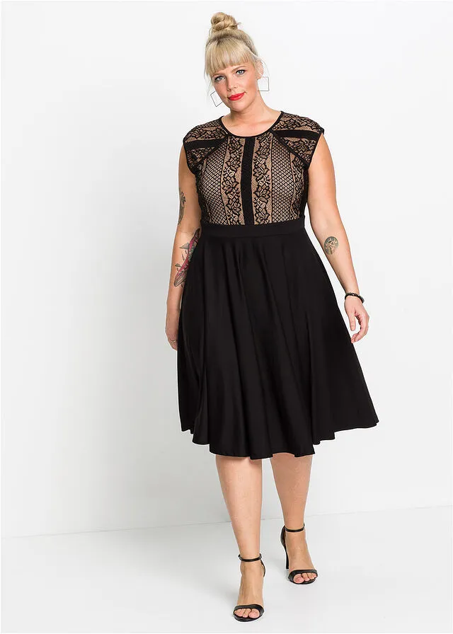 Vestido con encaje Negro