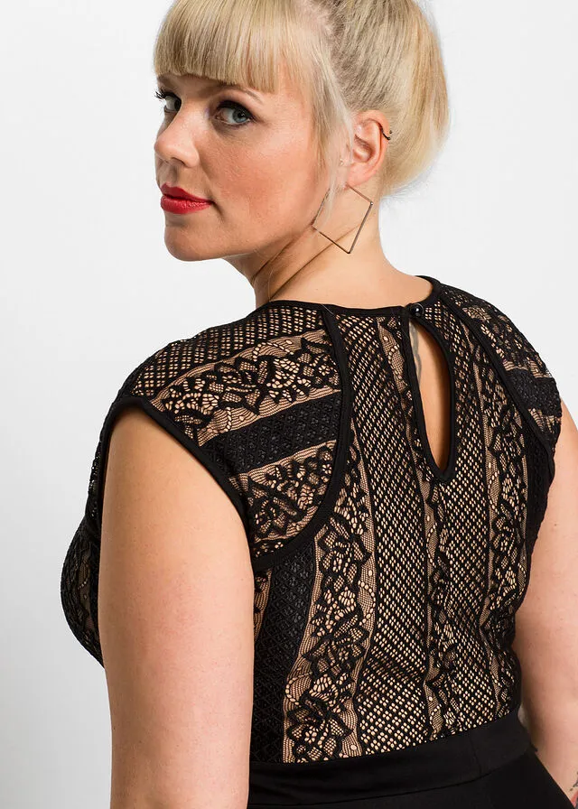 Vestido con encaje Negro