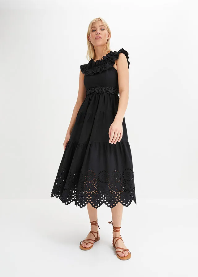 Vestido con escote bañera Negro