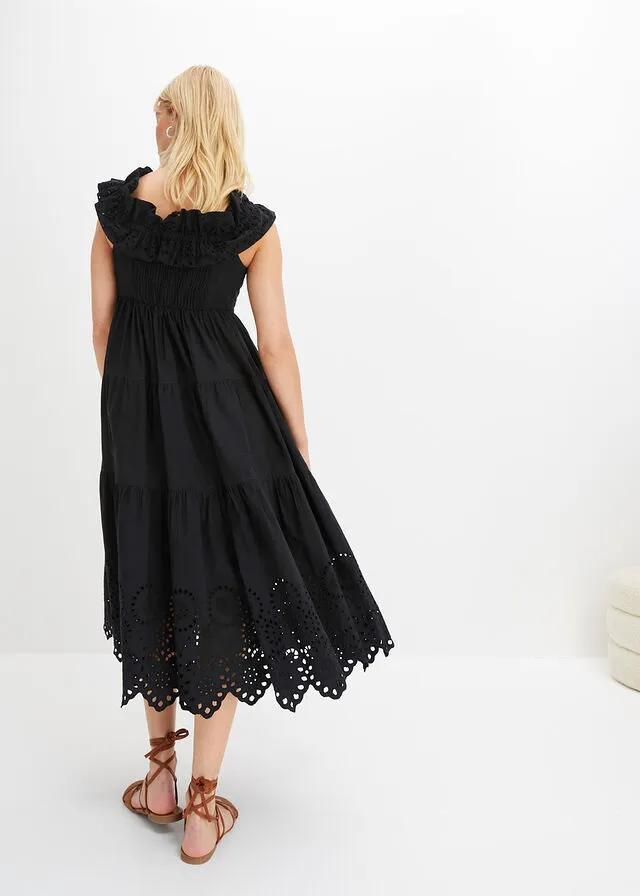 Vestido con escote bañera Negro