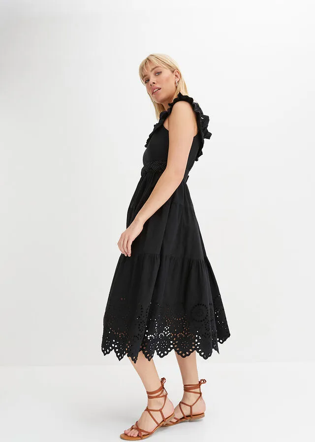 Vestido con escote bañera Negro