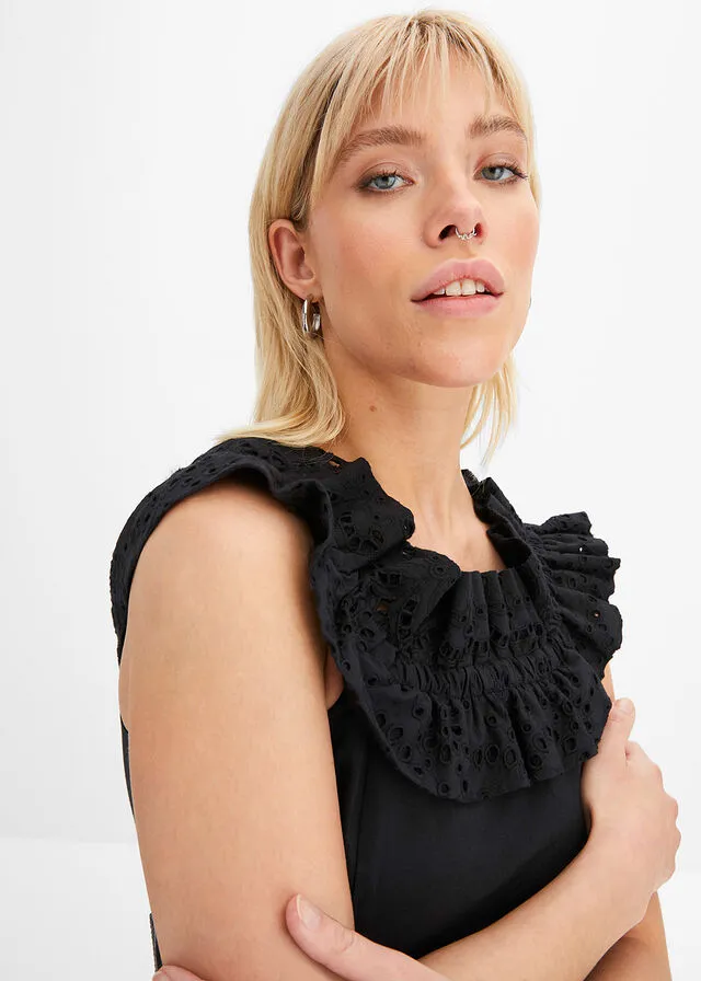 Vestido con escote bañera Negro