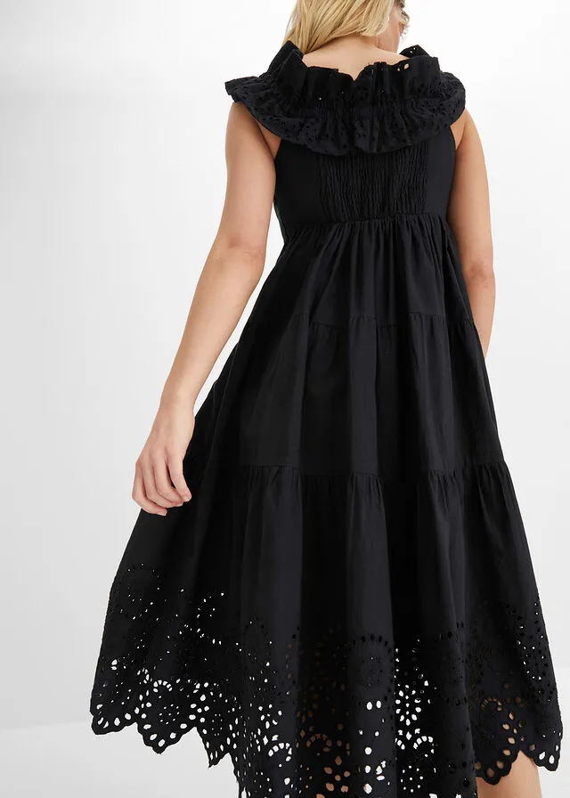 Vestido con escote bañera Negro
