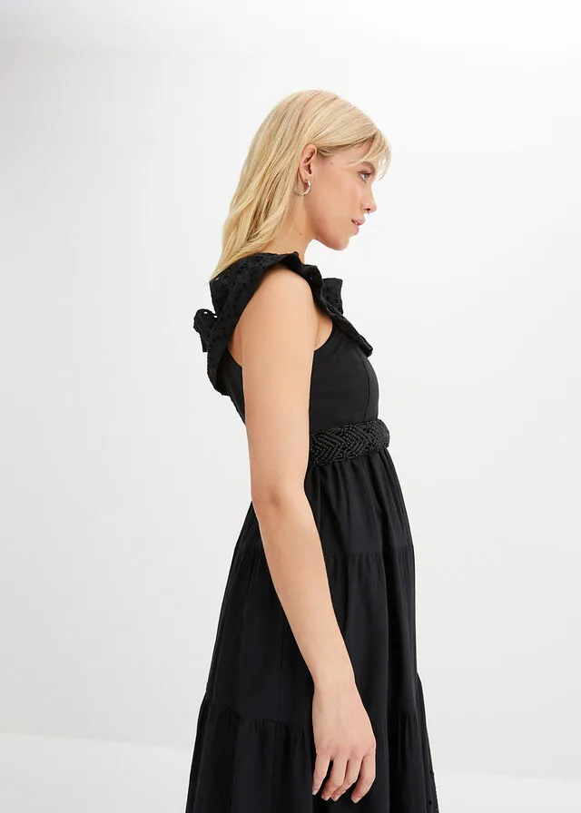 Vestido con escote bañera Negro