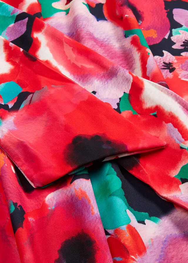 Vestido con material sostenible Azul marino estampado