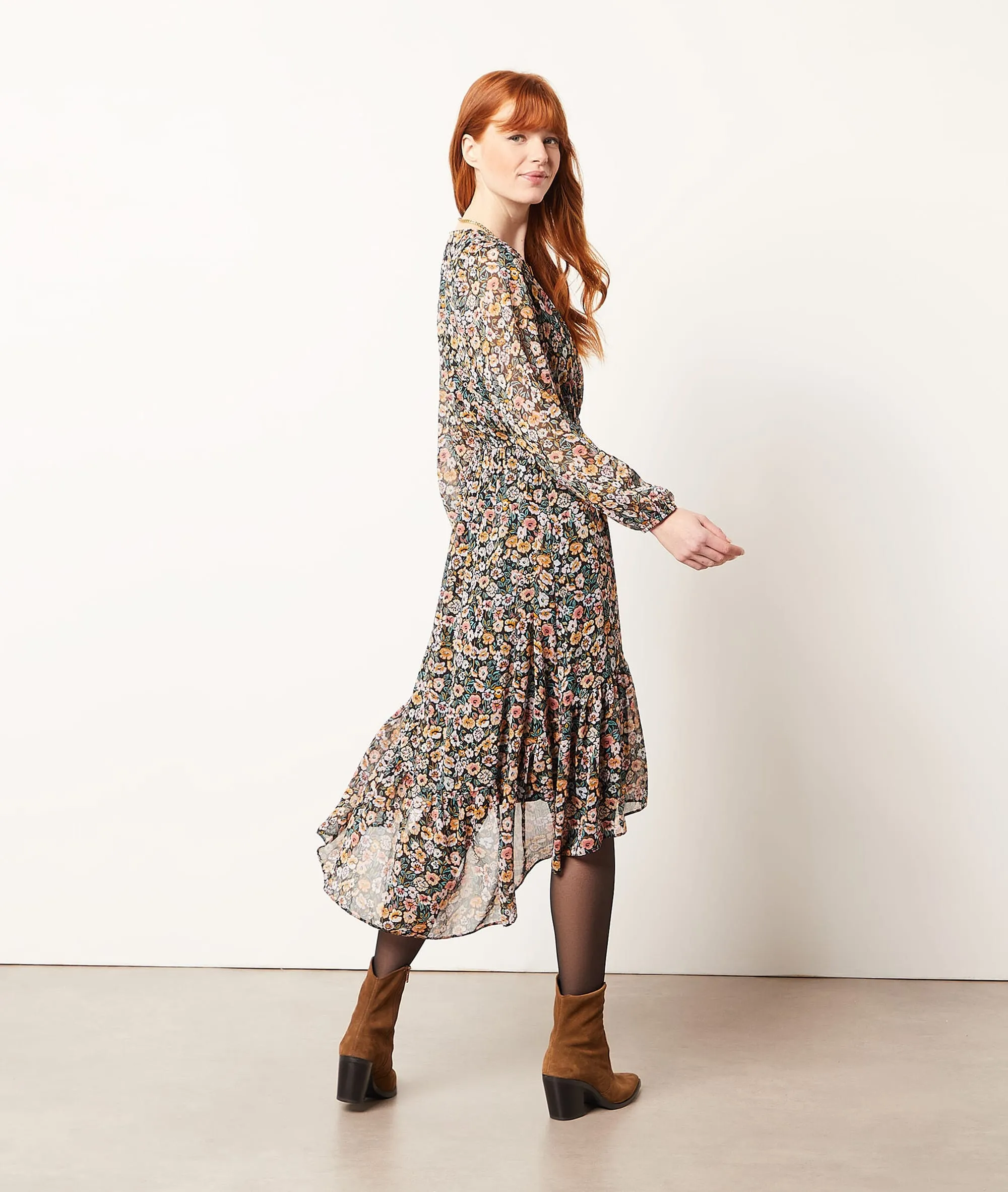 VESTIDO LARGO ESTAMPADO FLORAL MALONE MULTICOLORE  ETAM