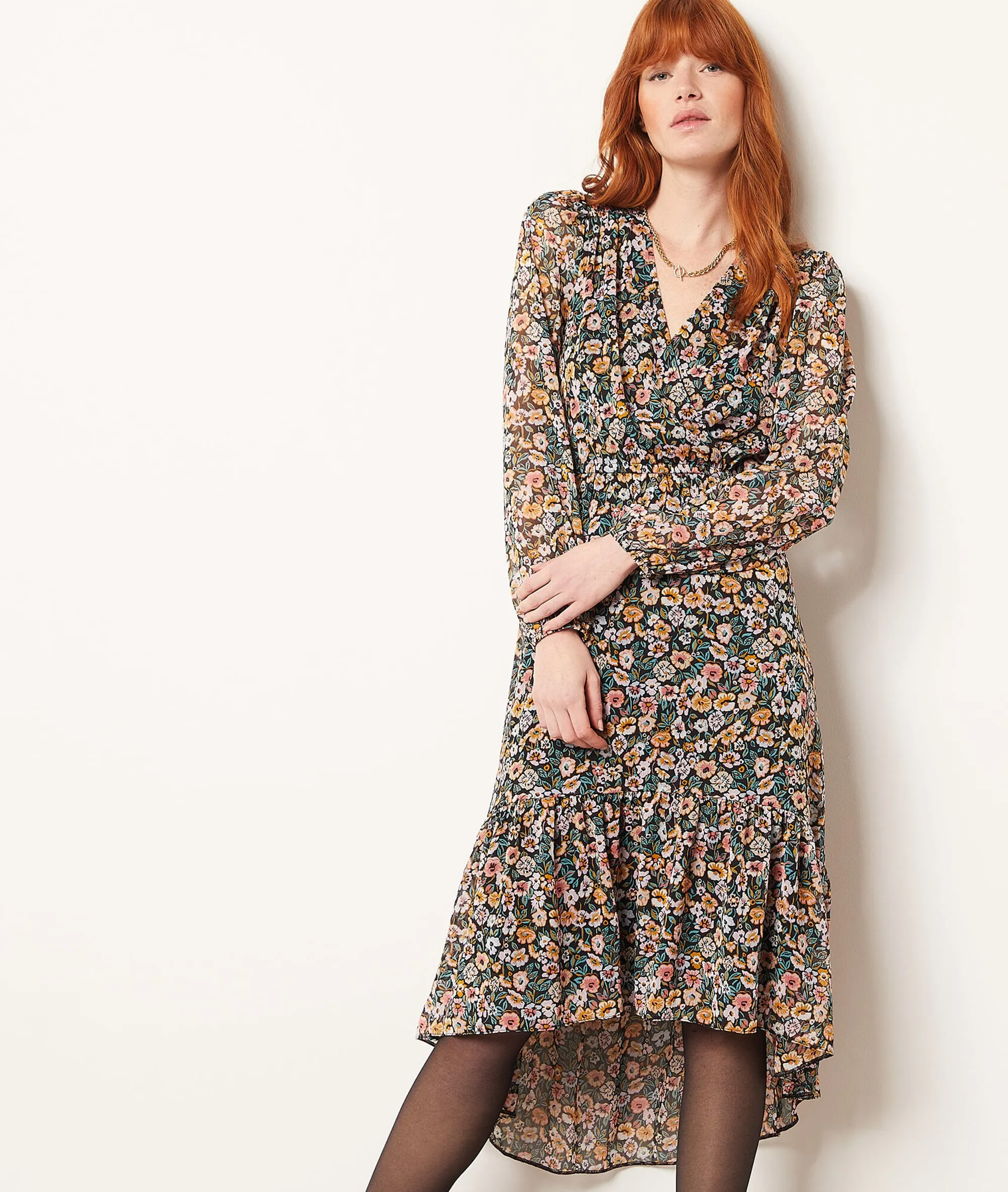 VESTIDO LARGO ESTAMPADO FLORAL MALONE MULTICOLORE  ETAM