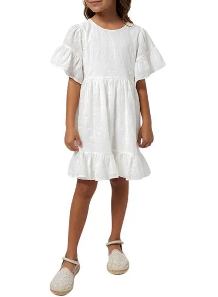 Vestido Mayoral Estampado Relieve Beige Para Niña