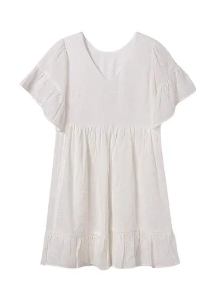 Vestido Mayoral Estampado Relieve Beige Para Niña