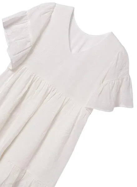 Vestido Mayoral Estampado Relieve Beige Para Niña