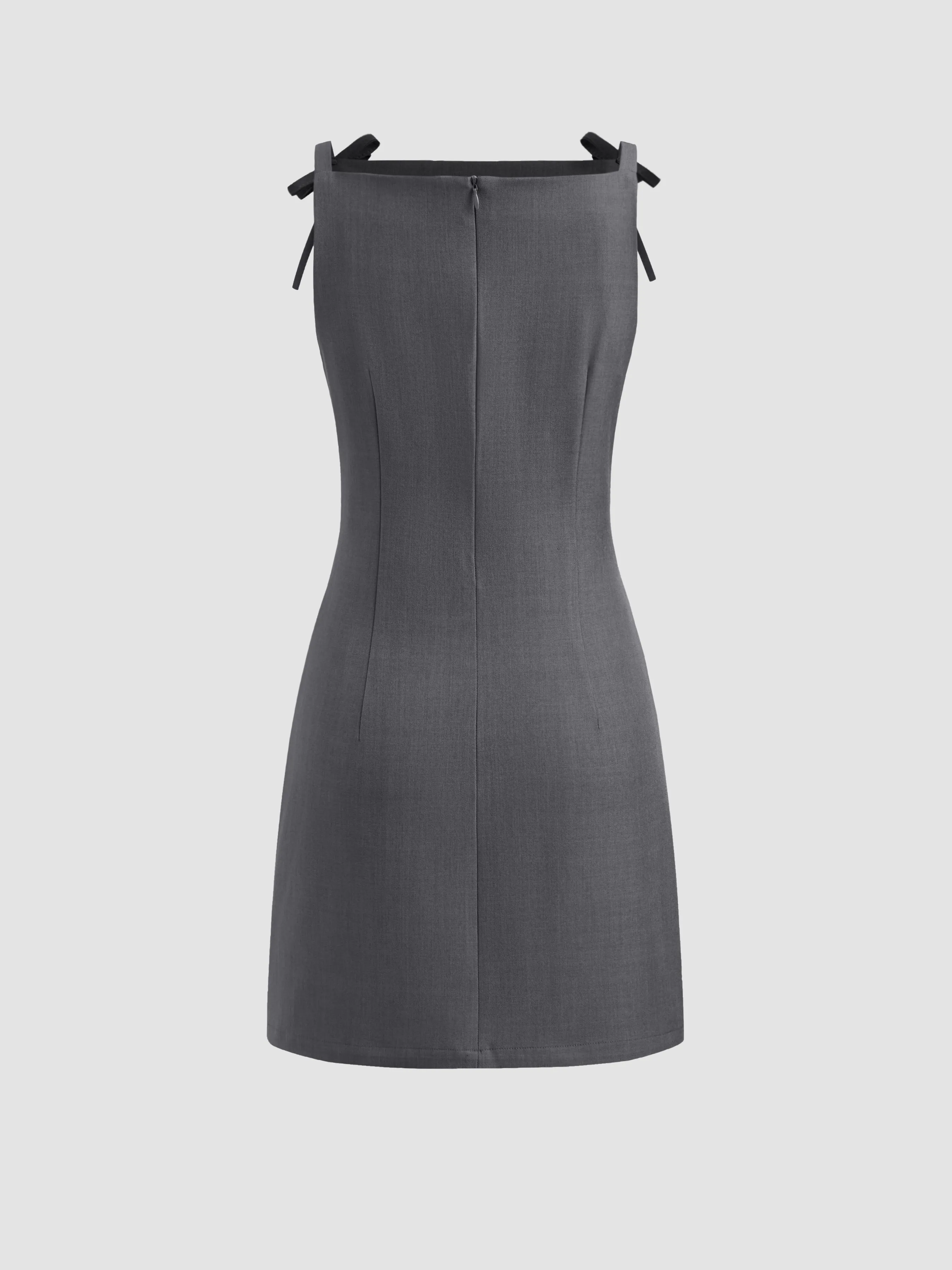 Vestido Mini con Cremallera y Lazo