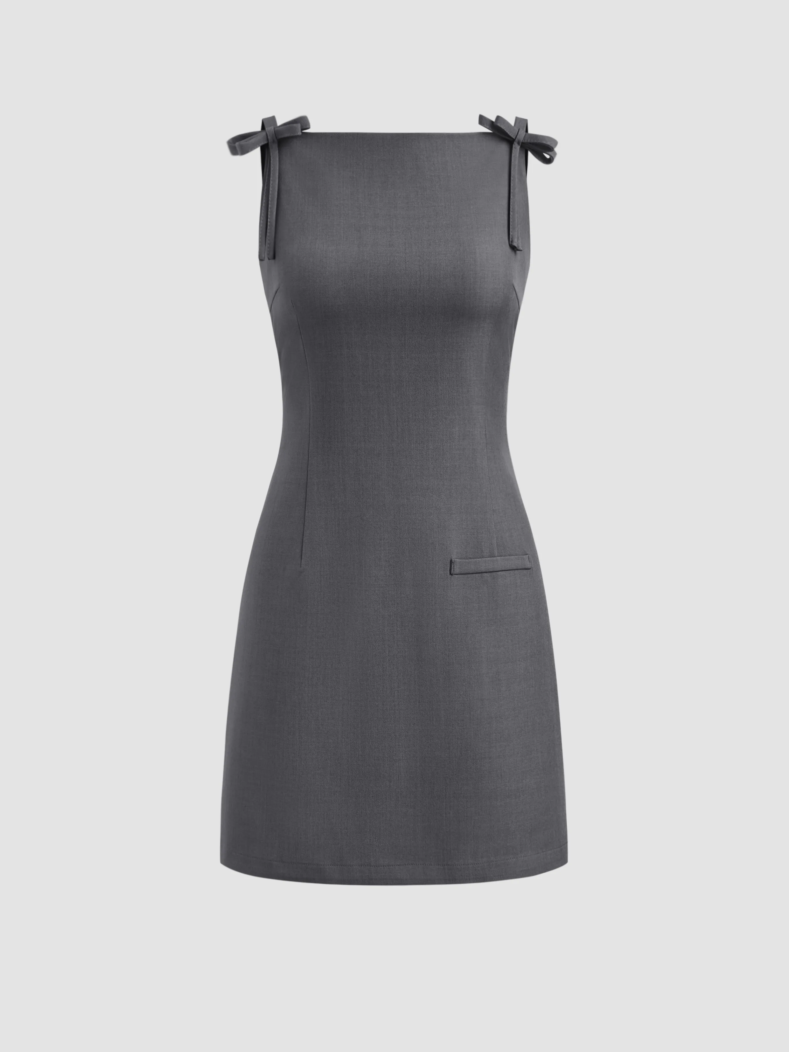 Vestido Mini con Cremallera y Lazo