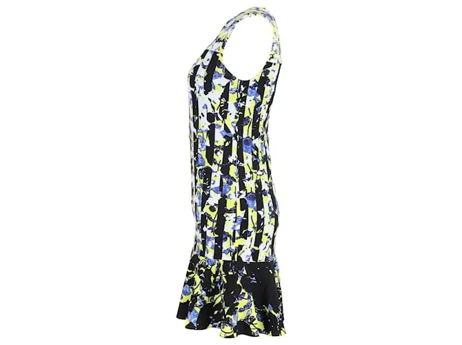 Vestido recto Peter Pilotto x Target en poliéster floral azul y amarillo 