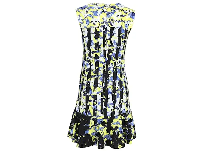 Vestido recto Peter Pilotto x Target en poliéster floral azul y amarillo 