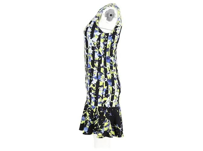 Vestido recto Peter Pilotto x Target en poliéster floral azul y amarillo 