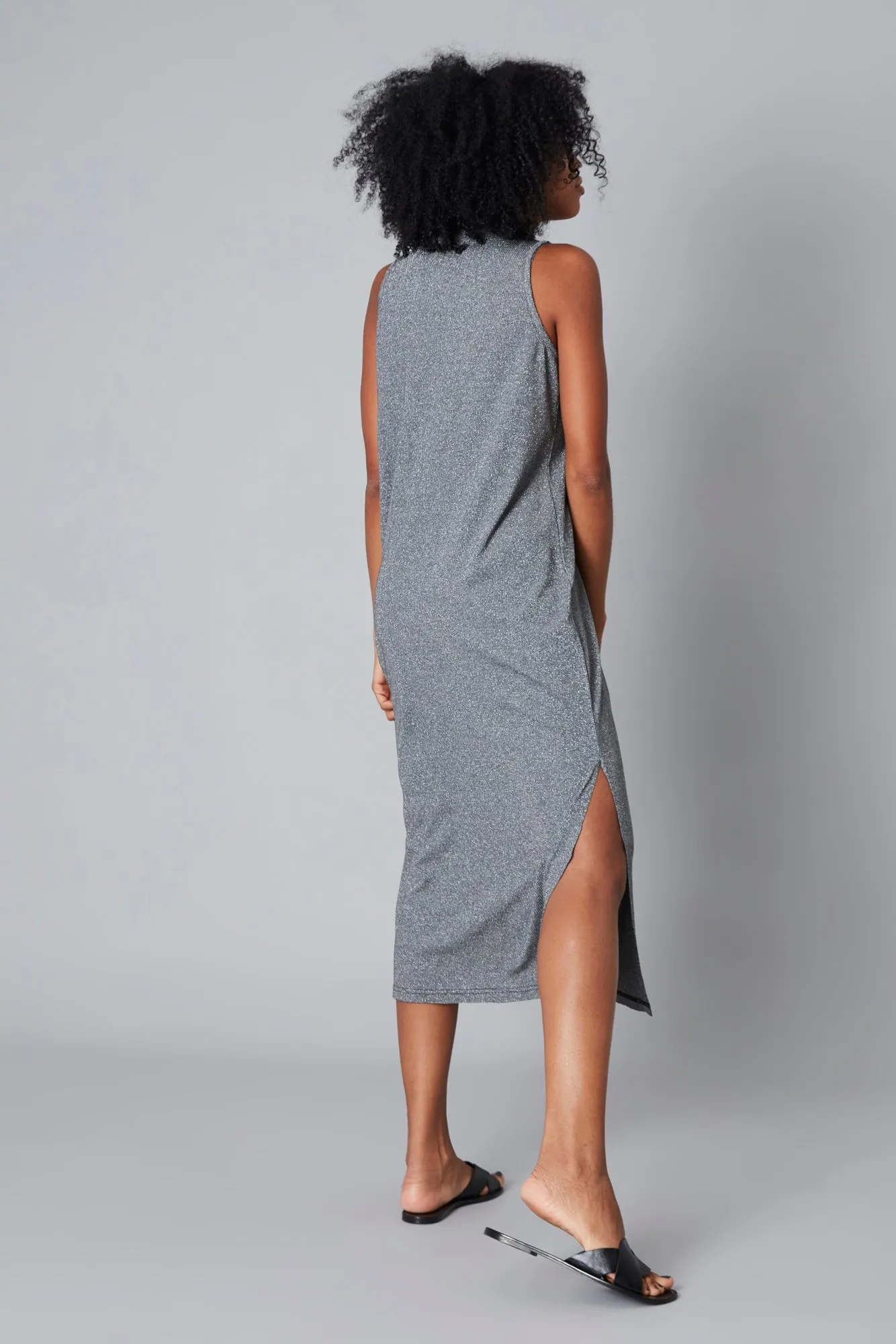 Vestido tirantes Z lurex & rayo negro