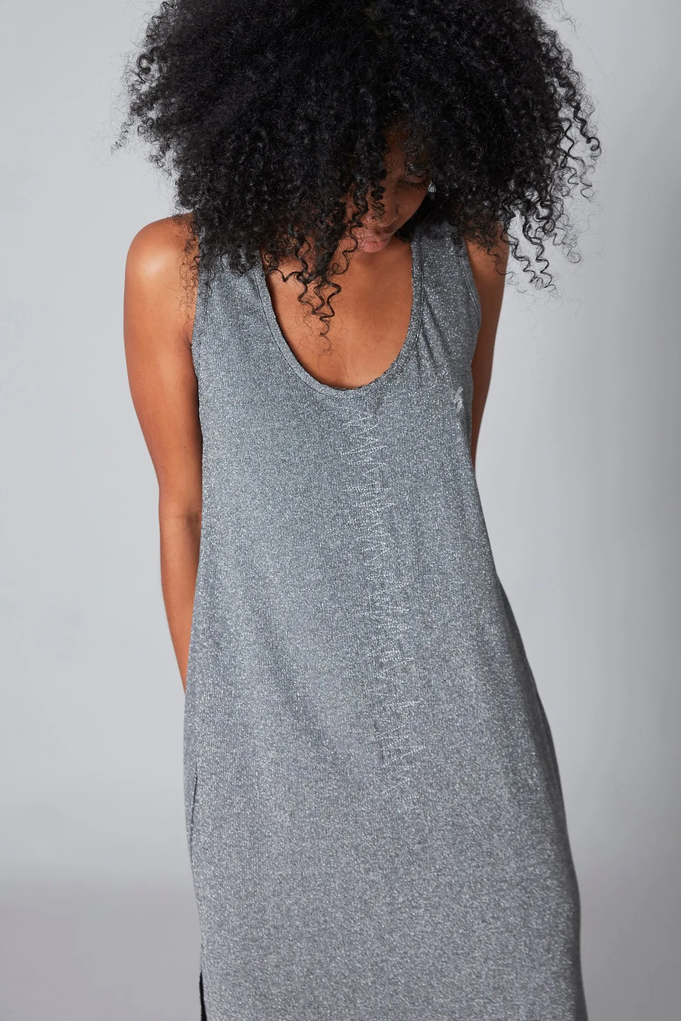 Vestido tirantes Z lurex & rayo negro