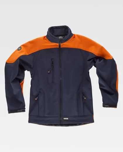 Workshell combinado con alta visibilidad Marino / Naranja
