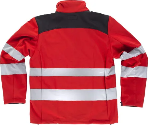 Workshell con cintas reflectantes Rojo / Negro