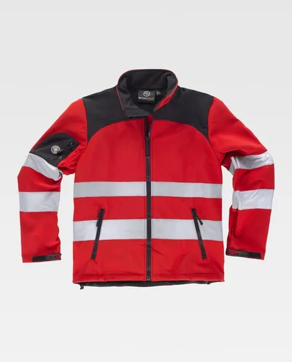 Workshell con cintas reflectantes Rojo / Negro