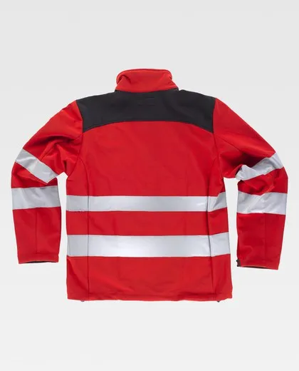 Workshell con cintas reflectantes Rojo / Negro