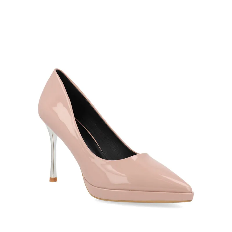 Zapatilla Vestir Trender color Maquillaje con Tacón Plateado para Mujer