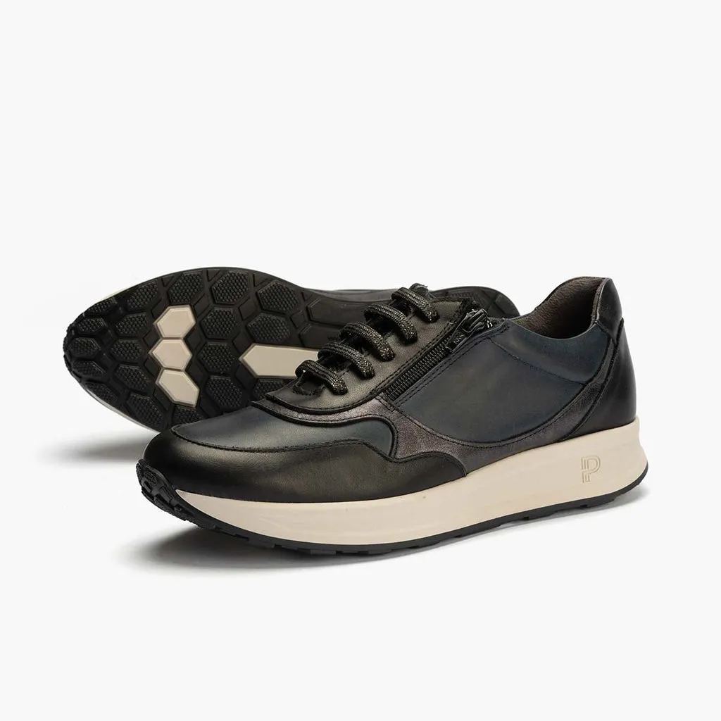 Zapato Deportivo con Cremallera de mujer color negro