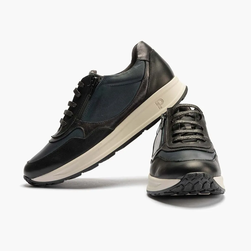 Zapato Deportivo con Cremallera de mujer color negro